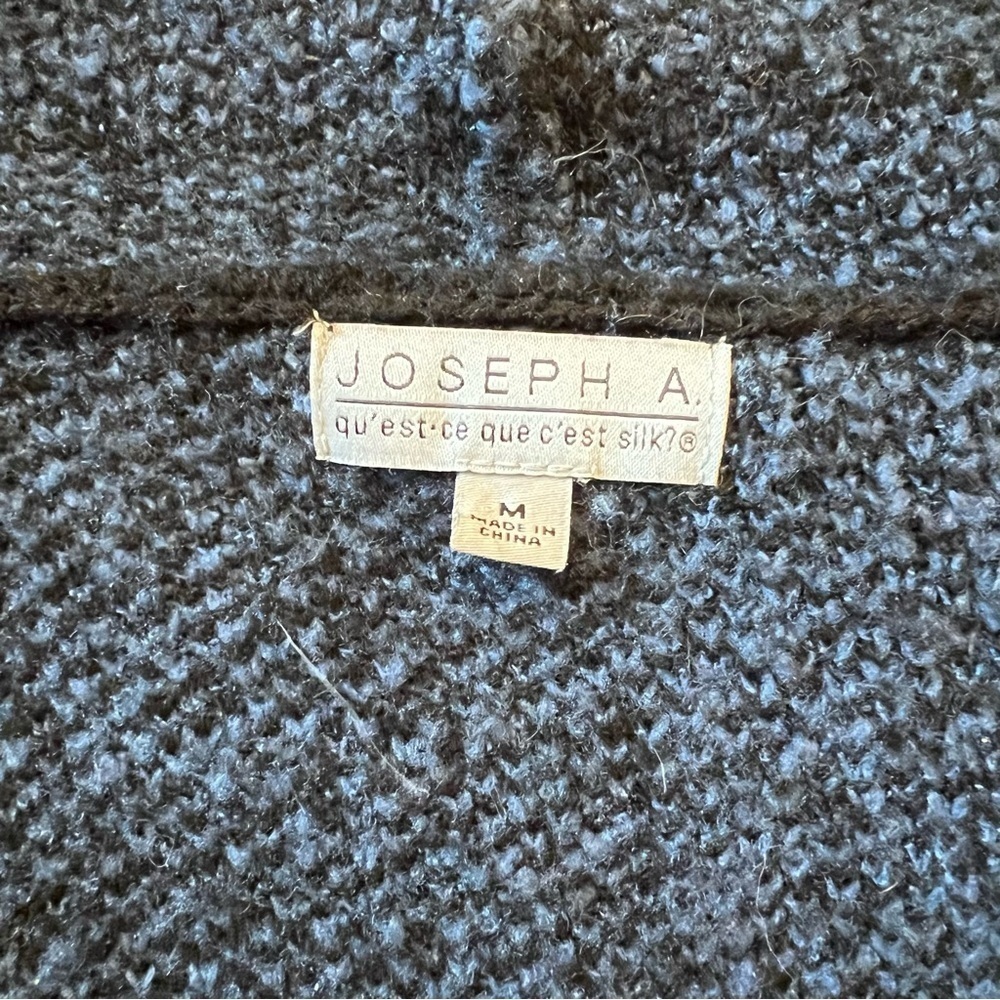 Joseph A. Buffalo Check Longline Duster Cardigan Blue Black - Picture 12 of 13